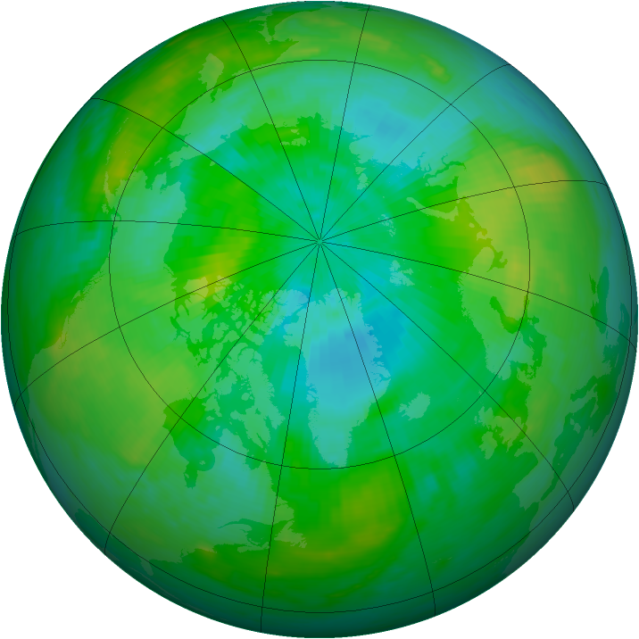 Arctic ozone map for 30 August 1980